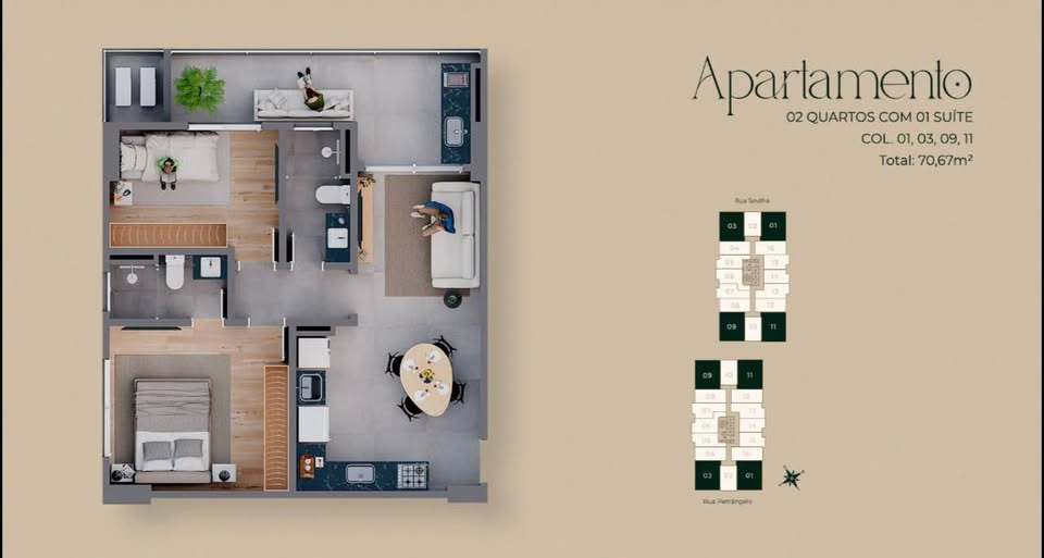 Apartamento de 1 Quarto à Venda no Pietra di Sevilla – Praia do Morro – Guarapari – ES - 3