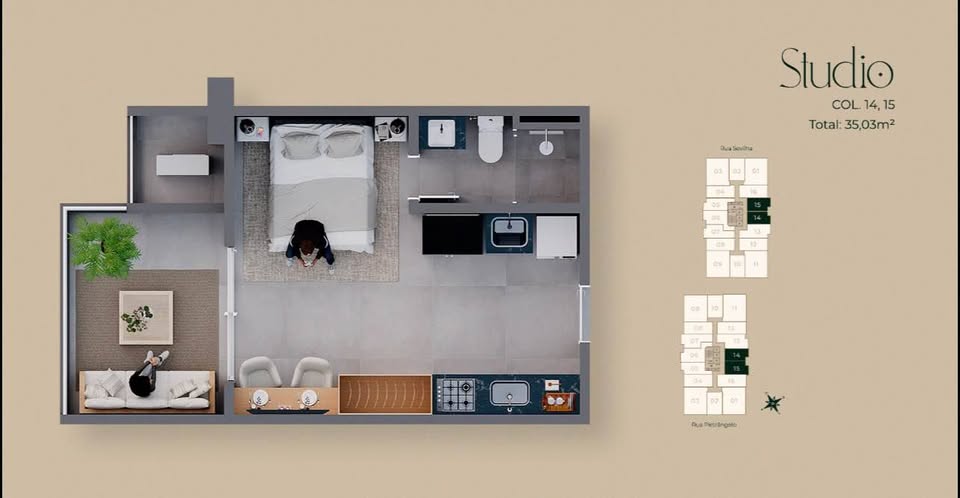 Apartamento de 1 Quarto à Venda no Pietra di Sevilla – Praia do Morro – Guarapari – ES - 6