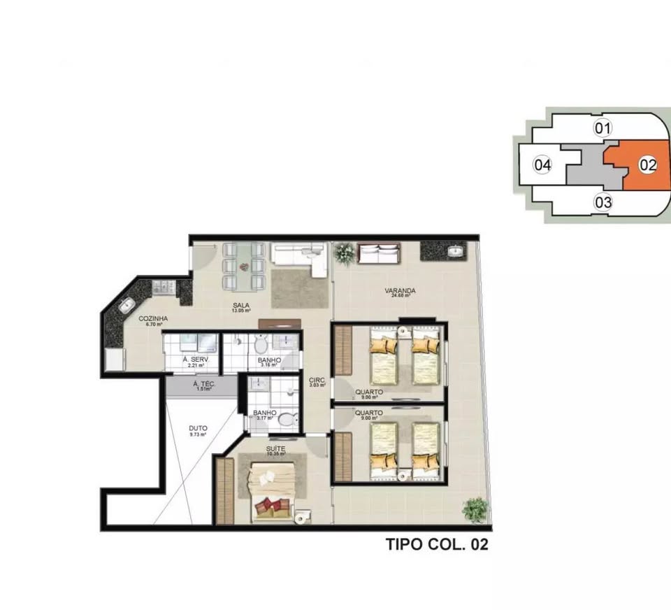 Apartamento de 3 Quartos à Venda na Praia da Bacutia – Guarapari – ES - 5