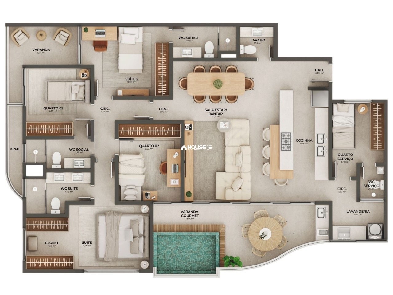 Apartamento de 4 Quartos à Venda na Enseada Azul - Guarapari - Espírito Santo - Brasil - 4