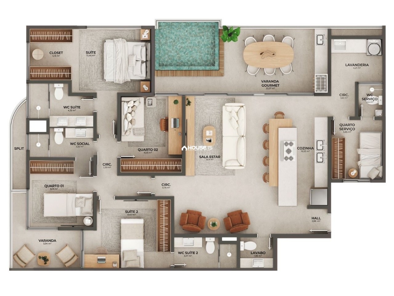 Apartamento de 4 Quartos à Venda na Enseada Azul - Guarapari - Espírito Santo - Brasil - 5