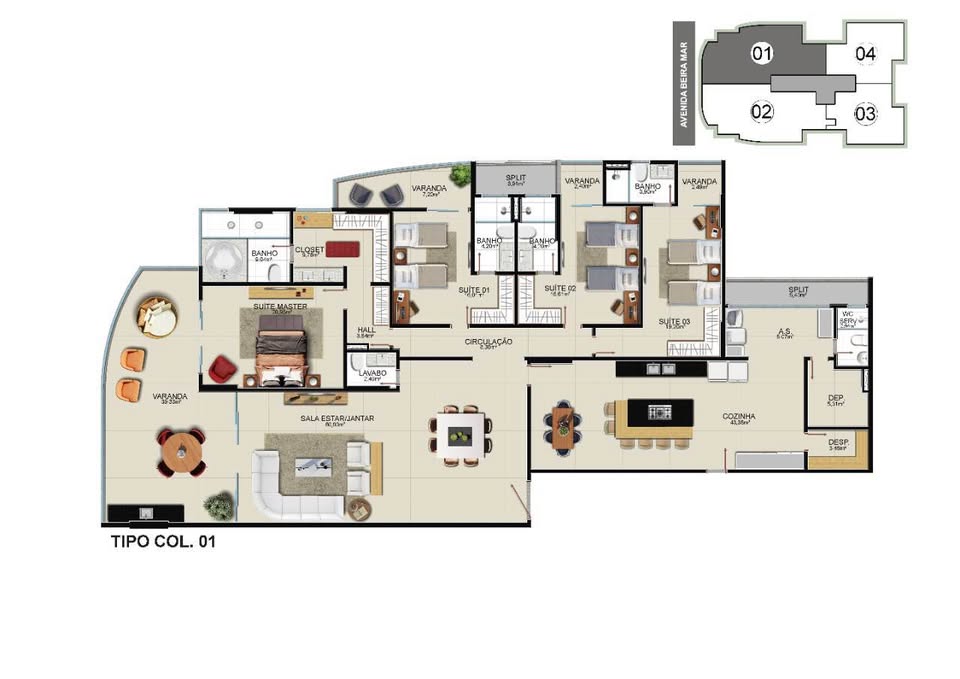 Apartamento de 4 Quartos à Venda na Praia do Morro – Guarapari – ES - 7
