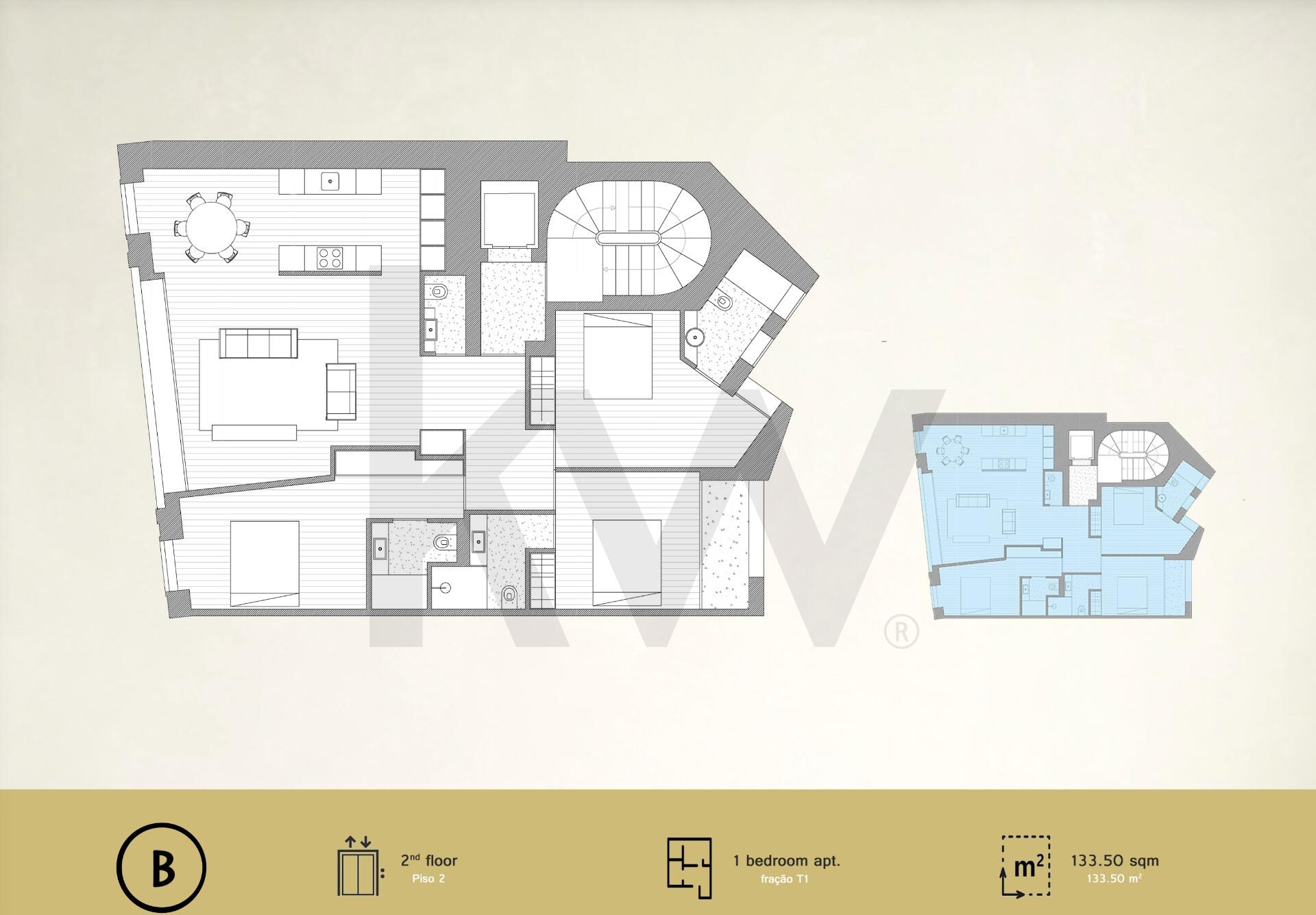 Apartamento T1 na Planta à Venda em Porto - Portugal - 4
