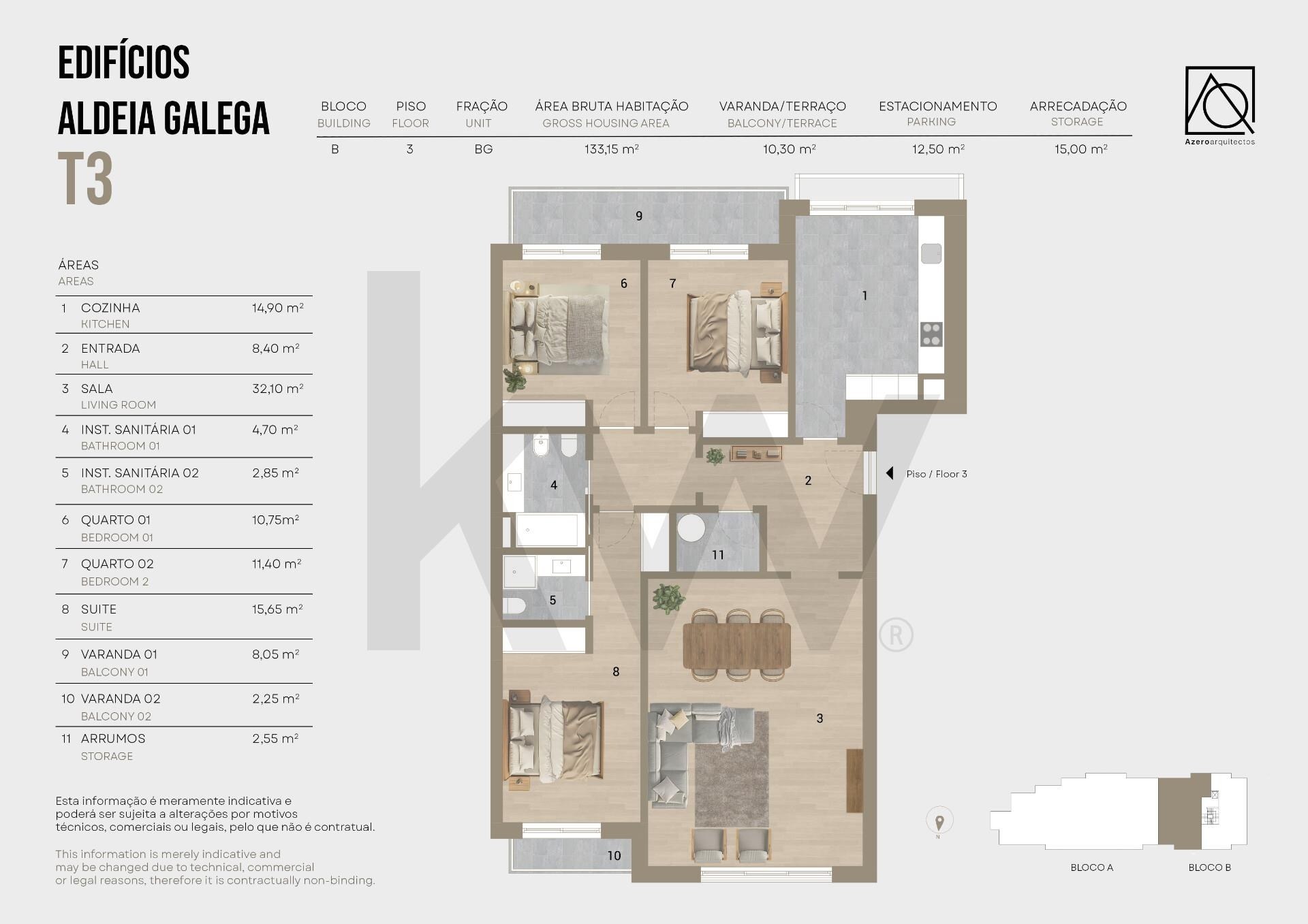 Apartamento T3 à Venda em Montijo - Setúbal - Portugal - 3
